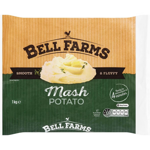 Bell Farms Frozen Mash Potato 1kg – Creamy & Ready in Minutes"