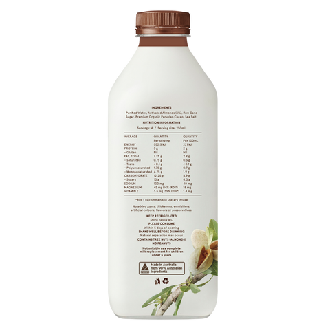 Chocolate Activated Australian Almond Milk 1L