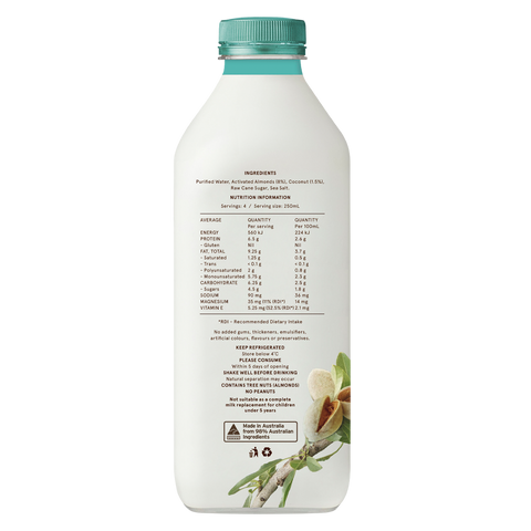 Coconut Activated Australian Almond Milk 1L