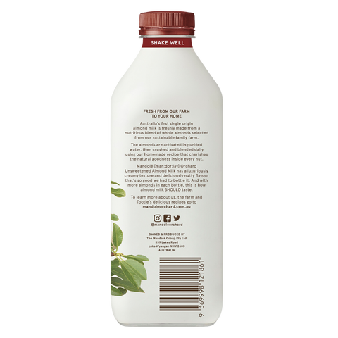 Unsweetened Activated Australian Almond Milk 1L