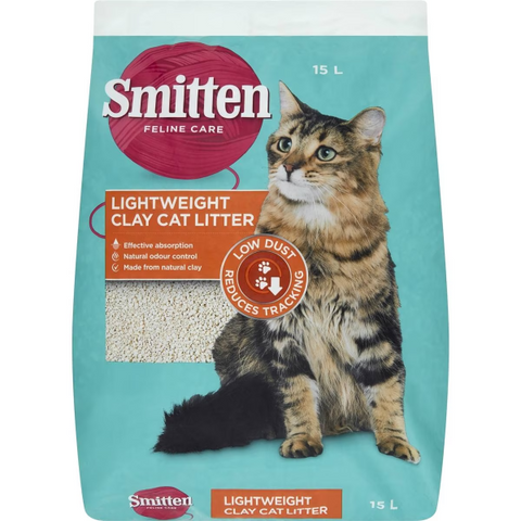 Smitten Lightweight Clay Cat Litter 15L Natural Odor Control