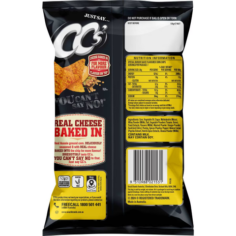 CC's Special Burger Sauce Chips 175G - Aussie Corn Chips with Irresistible Burger Flavor