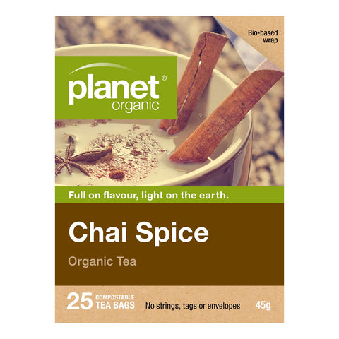 Planet Organic Chai Spice Herbal Tea | 25 Tea Bags