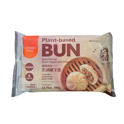 Chi Mei Frozen Plant Based Bun Black Pepper And Onion Taste 390g - 6 Pieces