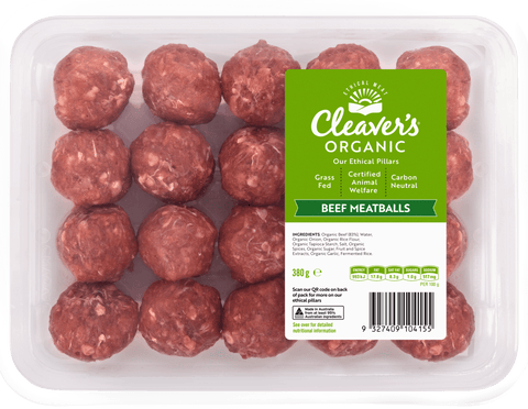 Cleaver's Organic Beef Meatballs / 380g