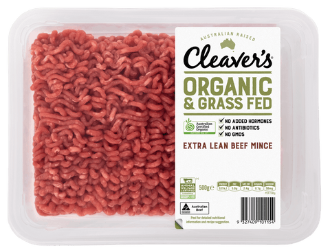 Cleaver's Organic Extra Lean Beef Mince / 500g