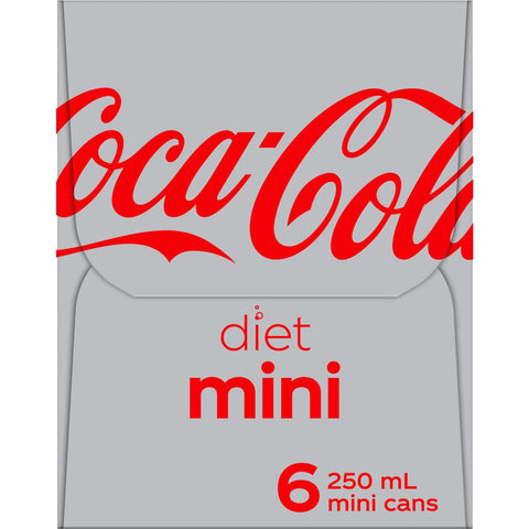 Coca - Cola Diet Soft Drink Mini Cans 250ml X 6 Pack