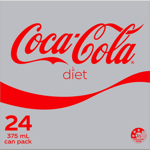 Coca - Cola Diet Soft Drink Multipack Cans 375ml X 24 Pack