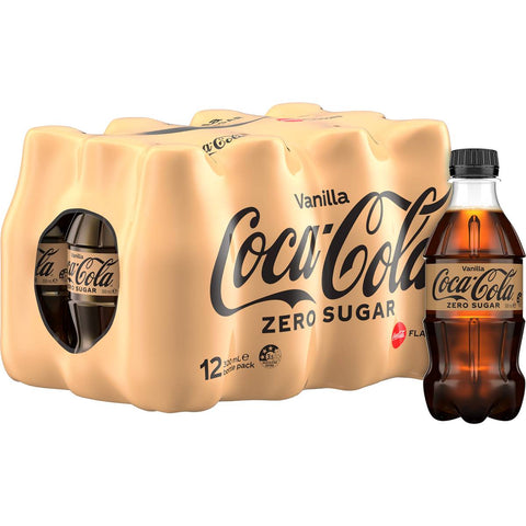 Coca - Cola Vanilla Zero Sugar Soft Drink Mini Bottles 12 X 300ml