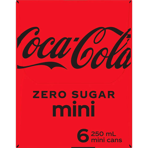 Coca - Cola Zero Sugar Soft Drink Mini Cans 6 X 250ml