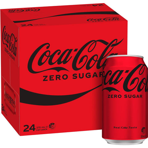 Coca - Cola Zero Sugar Soft Drink Multipack Cans 24 X 375ml