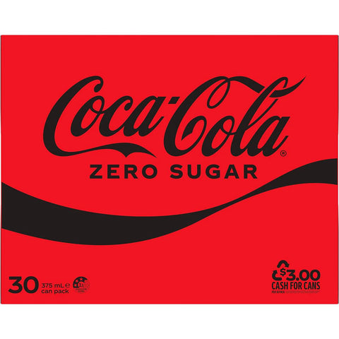 Coca - Cola Zero Sugar Soft Drink Multipack Cans 30 X 375ml