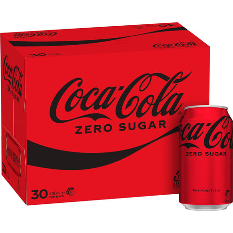 Coca - Cola Zero Sugar Soft Drink Multipack Cans 30 X 375ml