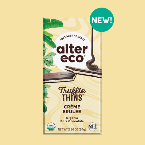 Alter Eco Creme Brulee Truffle Thins Organic Dark Chocolate 84g