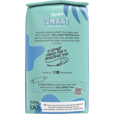 Discover Vetta Smart Protein Plain Flour 1kg, with twice the protein and 25% less carbs than regular flour. Ideal for healthy baking. Australian made & responsibly sourced.

