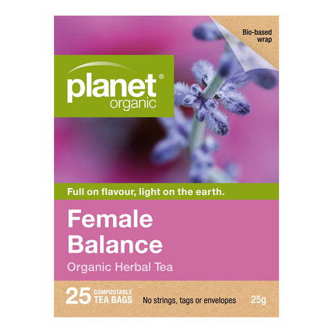 Planet Organic Female Balance Herbal Tea | 25 Tea Bags