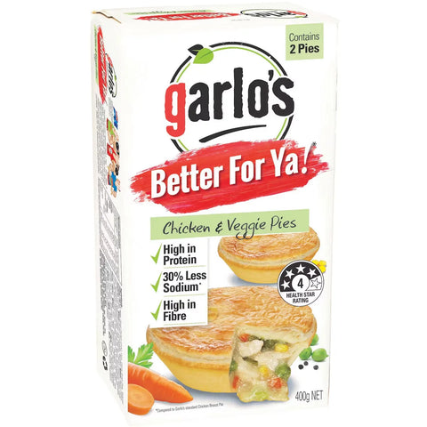 Garlo's Better For Ya Chicken & Veggie Pies 2 Pack