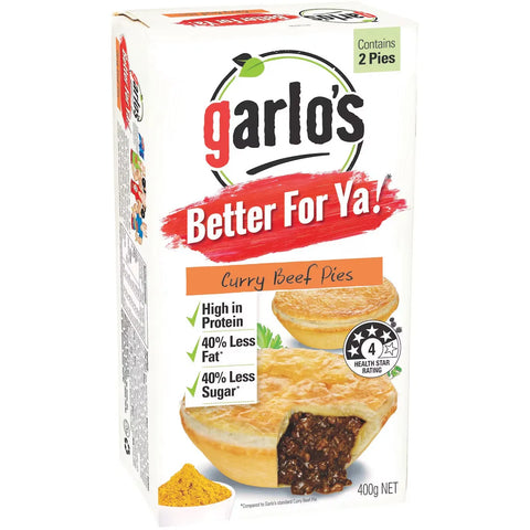 Garlo's Better For Ya Curry Beef Pies 2 Pack