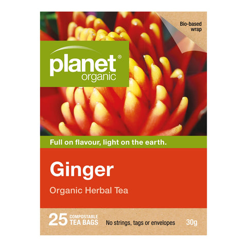 Planet Organic Ginger Herbal Tea | 25 Tea Bags