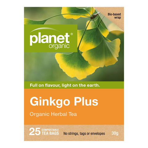 Planet Organic Ginkgo Plus Herbal Tea | 25 Tea Bags