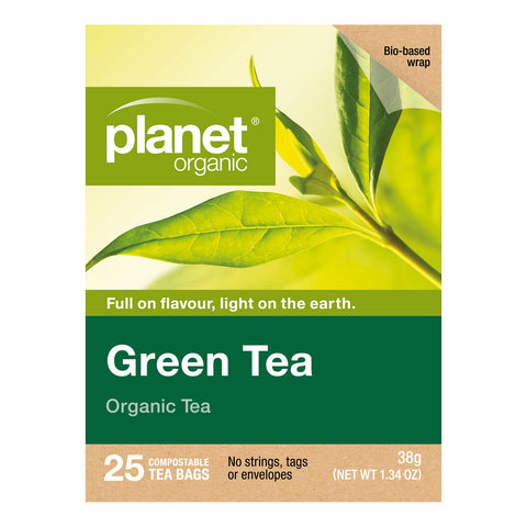 Planet Organic Green Tea Herbal Tea | 25 Tea Bags