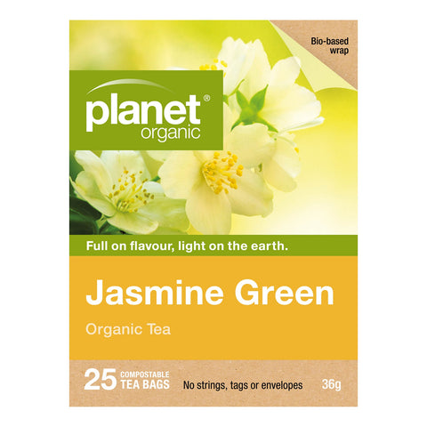 Planet Organic Jasmine Green Herbal Tea | 25 Tea Bags