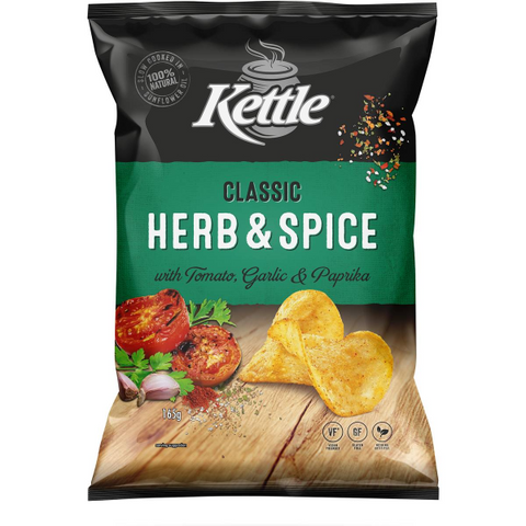 Kettle Classic Herb & Spice Chips 165g | Slow Cooked & Naturally Seasoned
