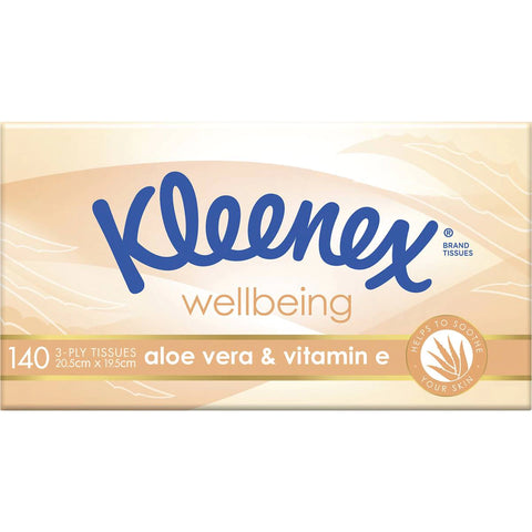 Kleenex Aloe Vera & Vitamin E 3 Ply Facial Tissues 140 Pack