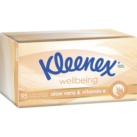 Kleenex Aloe Vera & Vitamin E 3 Ply Facial Tissues 95 Pack