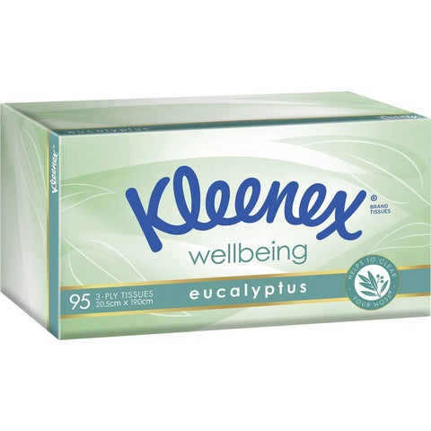 Kleenex Eucalyptus 3 Ply Facial Tissues 95 Pack