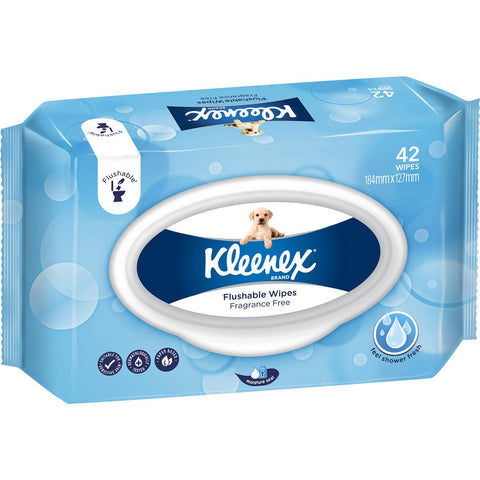 Kleenex Flushable Wipes Unscented 42 Pack