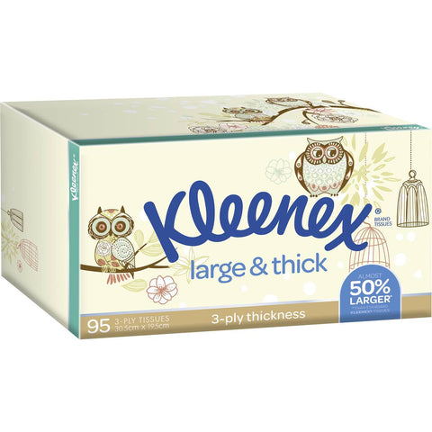 Kleenex Large & Thick 3 Ply Facial Tissues 95 Pack