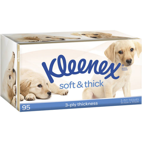 Kleenex Soft & Thick 3 Ply Facial Tissues 95 Pack