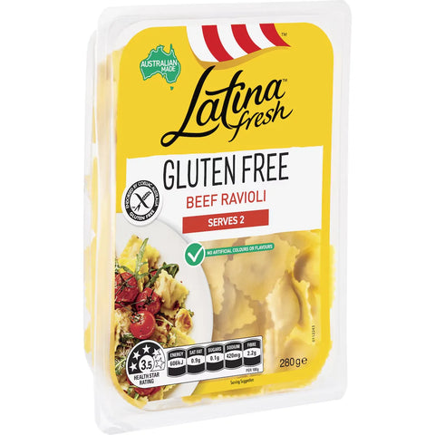 Latina Fresh Gluten Free Beef Ravioli Pasta 280g