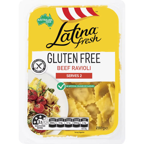 Latina Fresh Gluten Free Beef Ravioli Pasta 280g