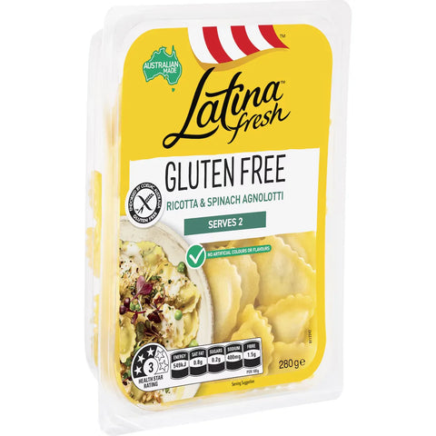 Latina Fresh Gluten Free Ricotta & Spinach Ravioli Pasta 280g