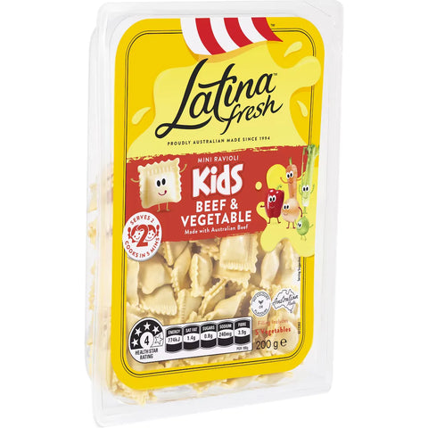 Latina Fresh Kids Mini Ravioli Pasta Beef & Vegetable 200g