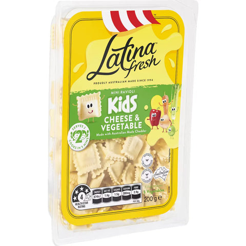 Latina Fresh Kids Mini Ravioli Pasta Cheese & Vegetable 200g