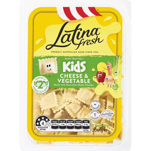 Latina Fresh Kids Mini Ravioli Pasta Cheese & Vegetable 200g