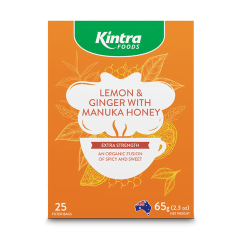 Kintra Foods Lemon & Ginger With Manuka Honey Tea - 25 Filter Bags