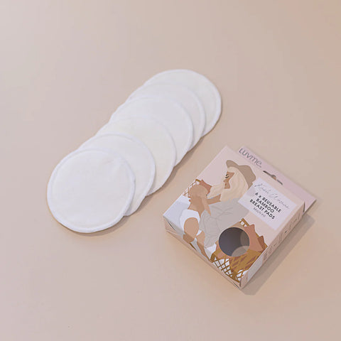 Luvme Eco Bamboo Reusable Breast Pads 6pk