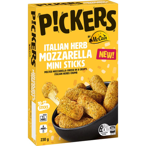 Mccain Pickers Italian Herb Mozzarella Mini Sticks 230g