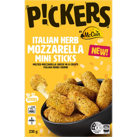 Mccain Pickers Italian Herb Mozzarella Mini Sticks 230g