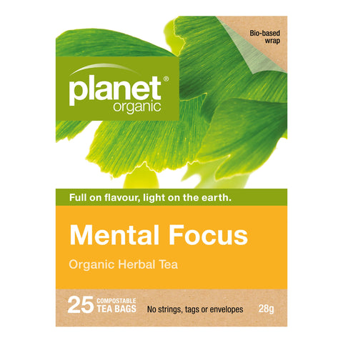 Planet Organic Mental Focus Herbal Tea | 25 Tea Bags