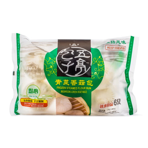 Frozen Steamed Flour Bun ( Mushroom & Green Vegetable ) 480g