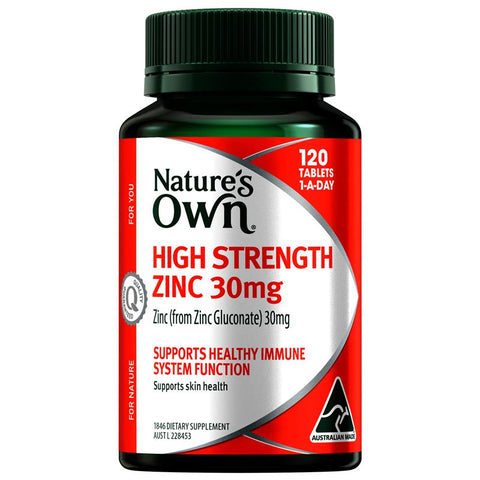 Nature's Own High Strength Zinc 30mg 120 Tablets