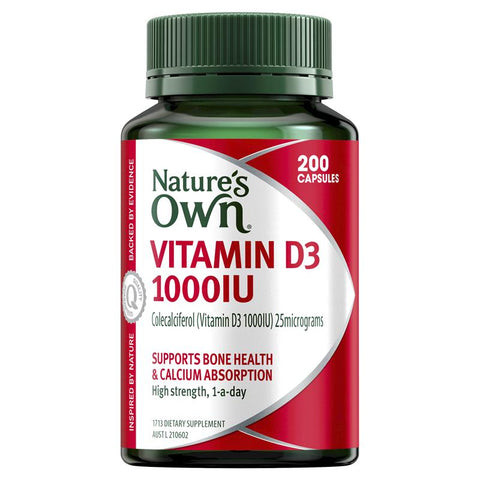 Nature's Own Vitamin D3 1000iu 200 Capsules