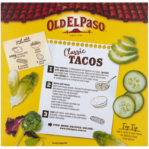 Old El Paso Crispy Chicken Soft Taco Kit Mild 370g