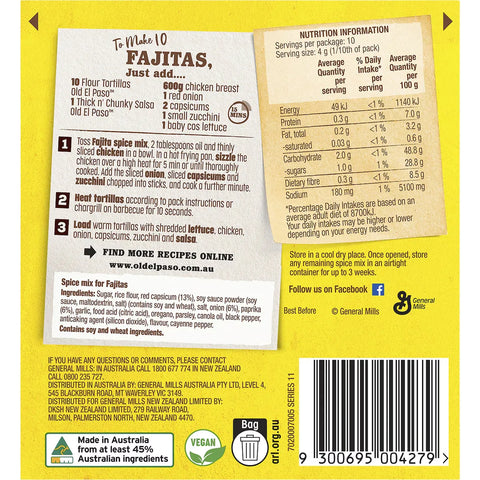 Old El Paso Fajita Spice Mix Mexican Style 40g