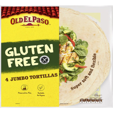 Old El Paso Gluten Free Jumbo Tortilla Wraps 4 Pack